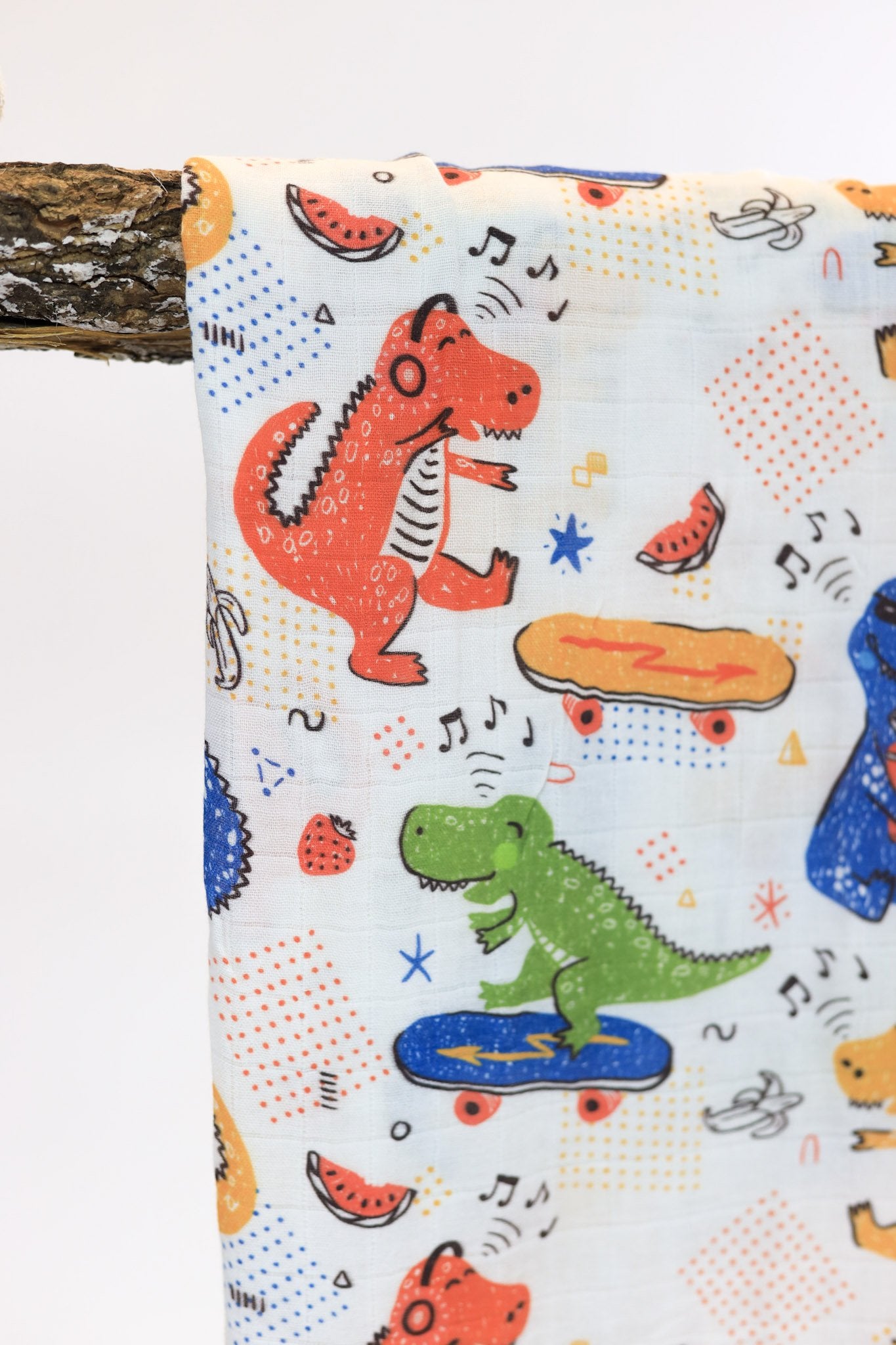 Dinosaur Muslin Swaddle Blanket, Newborn Swaddle Wrap, Jelly Comfort