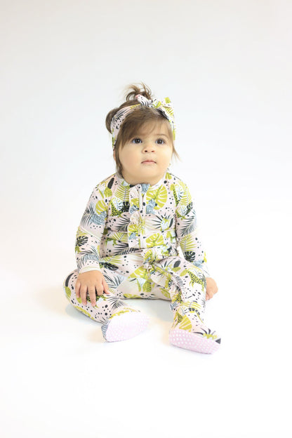 Buy Online Safari Zipper Footie Romper with Ruffles | Newborn Baby Footie Romper | Jelly Comfort